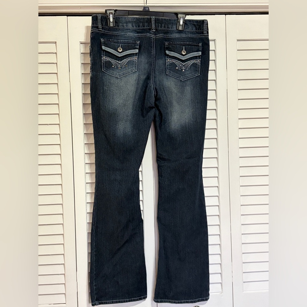 SO Women's Deep Indigo Wide Leg Jeans